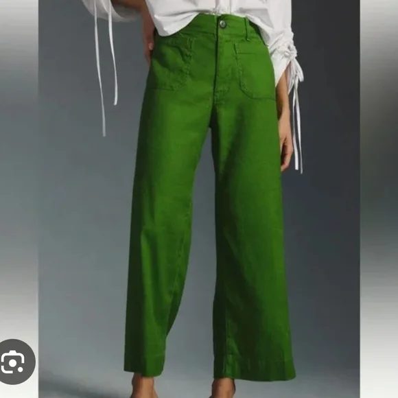 Maeve Elegant Green Women's Pants - Picture 2 of 9